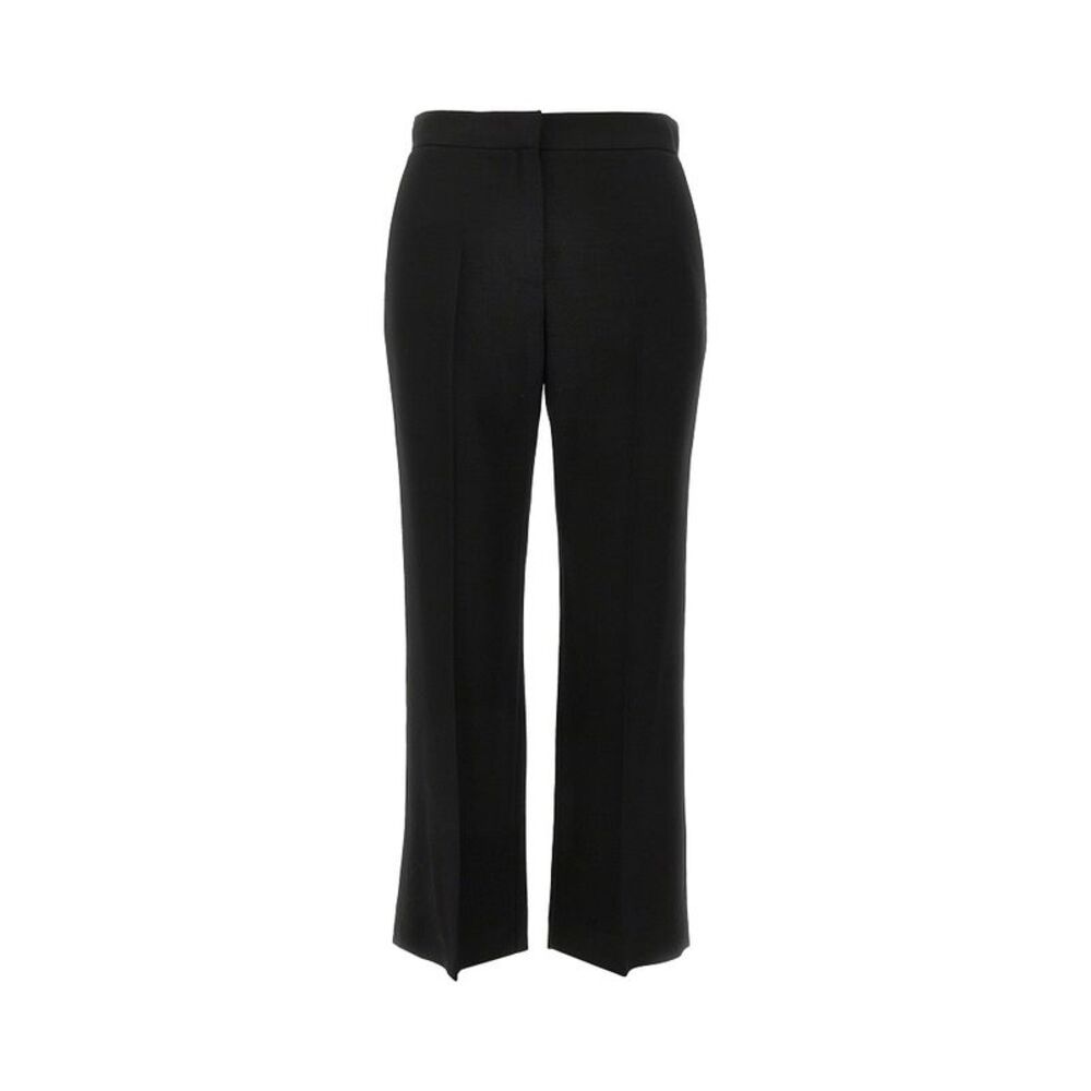 Msgm Women Canvas Cropped Straight Leg Pants